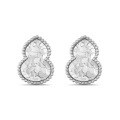 wholesale 925 Sterling Silver Cross-Border Women's New Chinese Style Gourd Shaped Fish Scale Pattern Classic Elegant Retro Lady Earrings-0-4