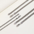 wholesale S925 Sterling Silver European and American Style Cuban Link Chopard Necklace Punk Men's Whip Chain Trendy Accessory Wholesale-0-1