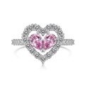 wholesale S925 Sterling Silver Cross-Border Europe and America Earrings Ring Necklace Women's Exquisite Heart Full Zircon Inlaid Fashion High-End Set-0-9