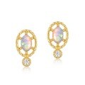 wholesale [10K Gold Plated S925 Sterling Silver Autumn and Winter New Japanese Light Luxury Style Synthetic Opal Stud Earrings for Women, One-Click Dropshipping]-0-5