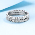 wholesale Pt950 plated S925 silver full and half drill honeycomb moissanite ring setting wholesale and dropshipping-0-6