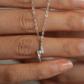 S925 Silver Full Diamond Collar Necklace Women HW Moissanite Lightning Pendant-0-2