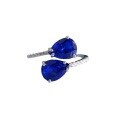 wholesale 925 Silver New Jewelry European and American Ins Style 6*8mm Teardrop Blue Spinel Adjustable Open Ring-0-4