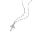 S925 Sterling Silver Wholesale Women's Cross Moissanite Square Full Diamond Collarbone Necklace-0-1