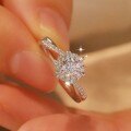 Sterling Silver Moissanite Classic Star Weave Couple's Rings, Engravable, Pair-0-1