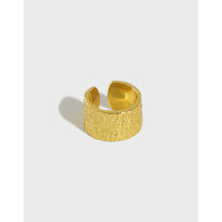 wholesale S925 Sterling Silver Korean Version Ins Minimalist Irregular Concave-Convex Surface Gold Silver Foil Paper Textured Non-Pierced Ear Clips-18K gold [single] 925 silver