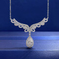 wholesale 925 Sterling Silver with High-Carbon Diamond, Fashion Angel Wing Necklace, Women's Collarbone Chain, Dropshipping for Zhuo Zhifan New Product-0-1