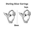 wholesale 925 Silver Women's Four-leaf Clover Heart-shaped Pure Silver Non-removable Ear Cuff Hoop Earrings-0-14