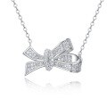 wholesale 925 silver new jewelry butterfly bow pendant stylish personality necklace luxury ins fashion-0-5