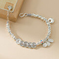 wholesale 999 Silver Fresh and Sweet Ins Style Peace and Joy Fu Lock Five Emperor Coins Coiled Bracelet S7745-0-3