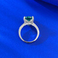 wholesale S925 silver jewelry, new 10*12mm green tourmaline heavy-set ring with intricate craftsmanship, exuding a spring-summer forest vibe-0-2