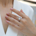 925 Silver Moissanite Octagonal Square Ring Wholesale-0-1