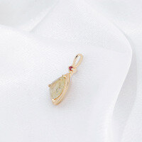wholesale 925 Silver Plated Japanese New Style Light Luxury Unique Pendant Natural Irregular Rutilated Quartz Wholesale-Golden Rutilated Quartz + Red Corundum Pendant>925 Silver
