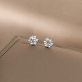wholesale S925 Sterling Silver Diamond-Embellished Christmas Snowflake Earrings, Fashionable Commuter Ins Style Niche Accessory M05321-0-2
