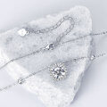 Sterling Silver Geometric Square Moissanite Necklace for Women-0-0