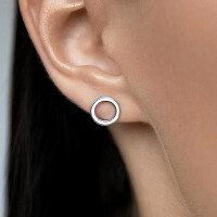 wholesale S925 Sterling Silver Geometric Drip Resin Stud Earrings, Minimalist, Soft, Elegant, Unique, High-End Sense Ear Accessories-Silver 925 silver