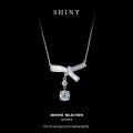 Metal Butterfly Pendant Necklace with Zircon-0-5