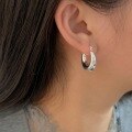 wholesale S925 Sterling Silver Geometric Hollow Minimalist Earrings for Women, Designed with a Sense of Sophistication-0-3
