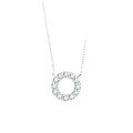 wholesale S925 Sterling Silver Moissanite Full Pavé Circle Necklace for Women, Minimalist Design Pendant, Luxe Personality Round Lock-0-4