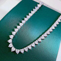 wholesale S925 silver new heart-shaped white high-carbon diamond necklace with a high-end European and American style for women-0-5