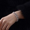 wholesale Metal material first: High carbon diamond, round 15mm eight hearts and eight arrows, dragon bone bracelet for women, luxurious full diamond, 16-20cm-0-3
