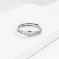 wholesale S925 Sterling Silver Small Crown Couple Rings Pair, Minimalist and Elegant Matching His and Hers Adjustable Open Band Unique Design-0-2