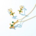 wholesale S925 Silver New Simple Geometric Star Pendant Women's Choker Lab-Grown Emerald Necklace Wholesale from Manufacturer-0-4