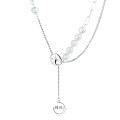 wholesale S925 Sterling Silver Light Luxury Minimalist Design Double Layer Chain Pearl Pig Nose Tassel NN Smile Necklace for Women-0-4