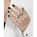 wholesale S925 Sterling Silver JT788 Original Design Cold Style Asymmetrical Wing Feather Open Ring for Women-0-2
