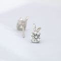 wholesale S925 Sterling Silver Moissanite Bunny Stud Earrings Wholesale, Mini Simple Style Women's Earrings Wholesale-0-3
