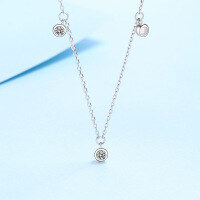 wholesale PT950 gold-plated 925 sterling silver starry sky necklace, moissanite delicate collarbone chain, factory wholesale in stock-50 points Moissanite>925 silver