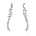 wholesale S925 Sterling Silver Minimalist Personality Long Tassel Zircon Earrings for Women, High-End Small Luxe Style, Small Unique Design-0-0