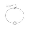 wholesale 925 Sterling Silver Geometric Circle Ins Minimalist Luxury High-end Round Stone Inlay Bracelet Stacking-0-5