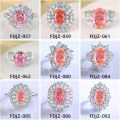 wholesale S925 Sterling Silver Borderless Style Women's Ring with High Carbon Diamond Ice Flower Cut Padparadscha Original Design Collection-0-0