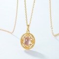 wholesale S925 Sterling Silver New Light Luxury Vintage Natural Rose Quartz Pendant Collarbone Chain Niche Original Design Women's Wholesale-0-2