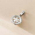 wholesale S925 Sterling Silver Artistic Retro-Style Exquisite Diamond-Inlaid Pearl Flower Pendant Y02134-0-4