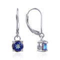 wholesale S925 Sterling Silver Simple Long Natural Topaz Earrings New Garnet Colored Gemstone Earrings Fashion-0-6