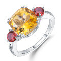 wholesale S925 silver new stylish high-end natural citrine ring for women with luxurious gemstone inlay-0-4