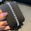 wholesale S925 Sterling Silver Full Diamond Heart Bracelet, New Arrival from Zhuozhifan Jewelry, Fashionable and Elegant in a Mingyuan Style-0-0