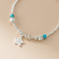 wholesale S925 Silver Fresh Sweet Ins Style Turquoise Butterfly Koi Fish Star Cat's Eye Circular Bracelet S7859-0-4