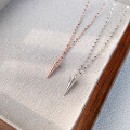 wholesale 925 Sterling Silver Korean Ins Minimalist Cone Geometric Pendant Collarbone Chain with an Advanced Feel-0-2