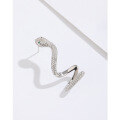 wholesale S925 Sterling Silver Full Diamond Snake Wrap Earring for Women, Fashion Single Stud Earring, European and American Unique Niche High-End Sense Jewelry-0-0
