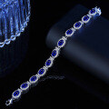 Sterling Silver Adjustable Tennis Bracelet with Oval Moissanite-0-7