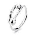 wholesale S925 Sterling Silver Irregular Geometric Hollow Large and Small Sphere Ring Fashion Commute Chic Style-0-4