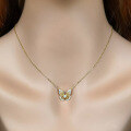 wholesale S925 Sterling Silver Micro-Paved Zircon Butterfly Necklace, Fashionable Minimalist French-Inspired Niche Design Ins Style Collarbone Chain-0-3