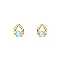 wholesale S925 Sterling Silver Moonstone Necklace And Mismatched Geometric Iridescent Stone Earrings-0-5