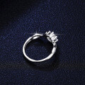 Silver Moissanite Ring Women's Interwoven Ins Style Pinky Stacking Ring-0-1