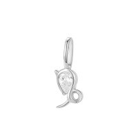 wholesale S925 Sterling Silver French Zodiac Necklace With Colorful Zircon Pendant-A3809-Capricorn/White Gold_Pendant 925 Silver