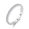 wholesale 925 Sterling Silver Plated White Gold Full Eternity Band Ring with Moissanite, Fashionable and Elegant-0-0