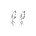 wholesale S925 Sterling Silver Light Luxury Geometric Teardrop Zircon Earrings With Short Tassels-0-9